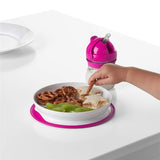 oxo tot くっつくシンプルプレート ピンク オクソートット テーブルに吸盤で固定できる