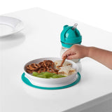 oxo tot くっつくシンプルプレート ティール オクソートット テーブルに吸盤で固定できる