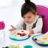 oxo tot くっつくシンプルプレート ティール オクソートット テーブルに吸盤で固定できる