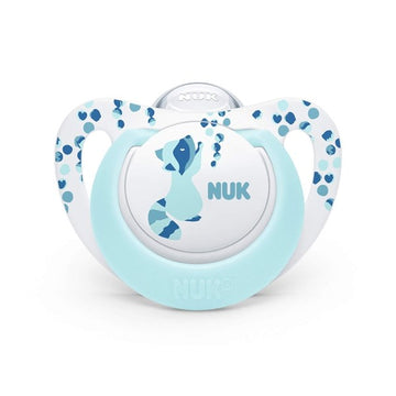 ヌーク おしゃぶりジーニアス(消毒ケース付き)/0-6カ月用 あらいぐま NUK
