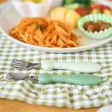 じぶんでぱくぱく フォーク＆スプーン　プチ　カバー付 オリーブ ケイジェイシー EDISONmama【ネコポス送料無料】