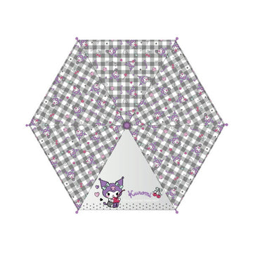 キャラクターキッズ傘40cm（セミオートろくろタイプ） クロミ　チェック60039　 ジェイズプランニング 子供用雨傘 キッズアンブレラ ジェイズプランニング【ラッピング不可商品】【送料無料 沖縄・一部地域を除く】