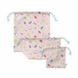 D BY DADWAY(ディーバイダッドウェイ) きんちゃく3枚セット フルーツガーデン【入園・入学　子ども用　巾着袋　おしゃれ　女の子】【ゆうパケット送料無料】