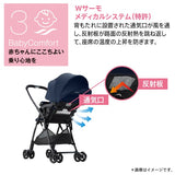 アップリカ カルーンエアー メッシュ コンフェッティ ネイビー（NV） 両対面ベビーカー ハイシート51cm 最軽量3.9kg【3年保証対象品】【送料無料 沖縄・一部地域を除く】【ラッピング不可商品】