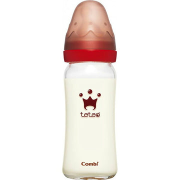 コンビ テテオ 授乳のお手本 哺乳びん耐熱ガラス製 240ml Mサイズ乳首付 teteo ほ乳瓶 ほ乳びん