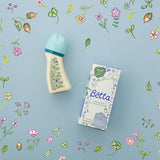 ドクターベッタ哺乳びん ブレイン広口 WS4-240ml Flower ブルー PPSU製 Doctor Betta ほ乳びん ほ乳瓶 哺乳瓶 【送料無料 沖縄・一部地域を除く】